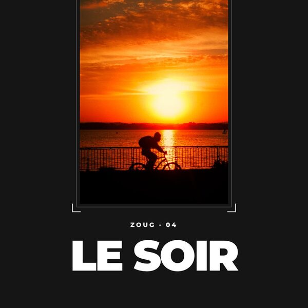 Zoug, le soir.
Le soleil qui se couche sur le lac, des silhouettes sur la rive, puis la vi…
